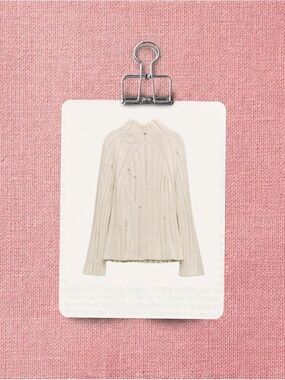 Ribbed knit Cream Sweater